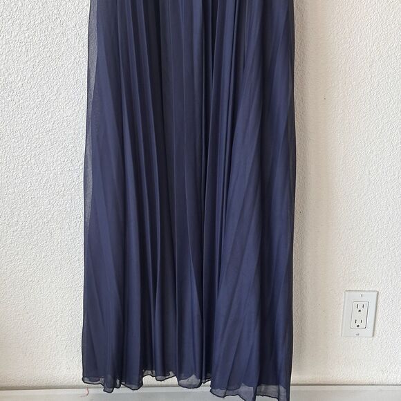 B. Darlin Formal Navy Blue Prom Dress Rhinestone Halter Evening Gown Size 18/19 - Picture 9 of 14